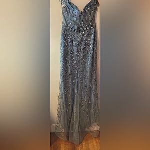 Beautiful bluish grey dress with sparkles that can be worn for any occasion